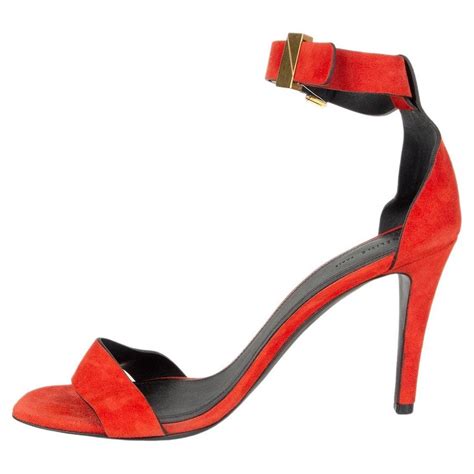 celine red suede ankle strap sandals|celine clemence sandals.